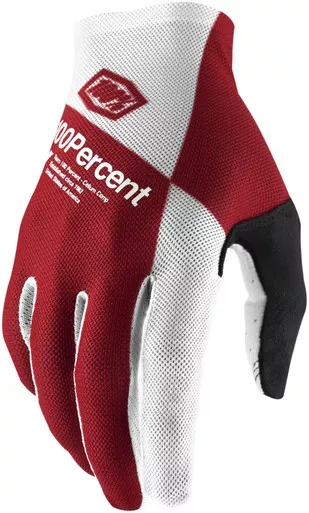 100% Celium Full Finger Gloves Cherry/Silver