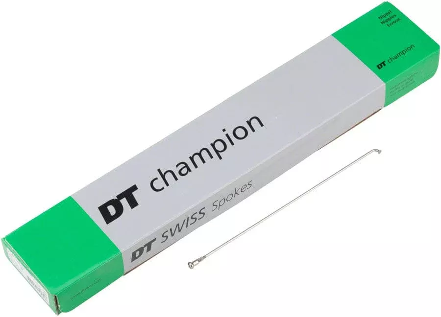 DT Swiss Champion Spoke: 2.0mm 182mm J-bend Silver Box of 100