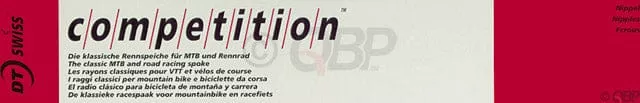 DT Swiss Competition Spoke: 2.0/1.8/2.0mm 191mm J-bend Silver Box of 100