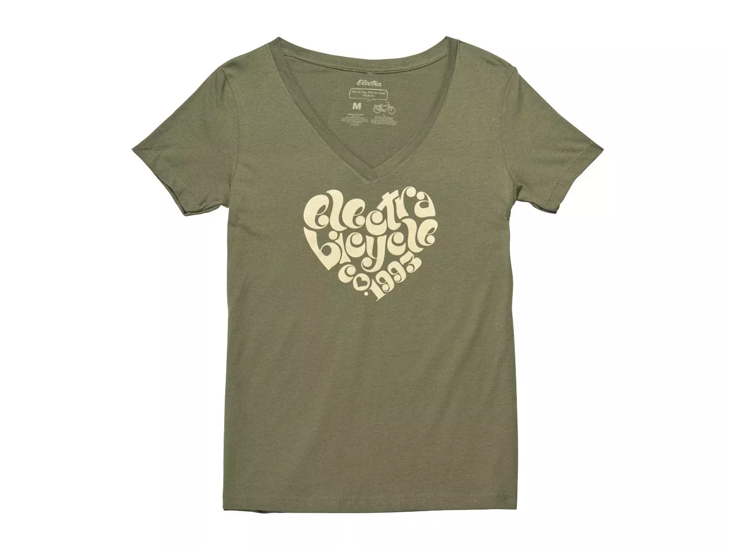 Electra 1993 V Tee Women Medium Olive Grey Shirt
