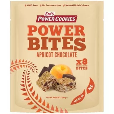 Em's Power Bites Apricot Chocolate - 240g - 8 Pack