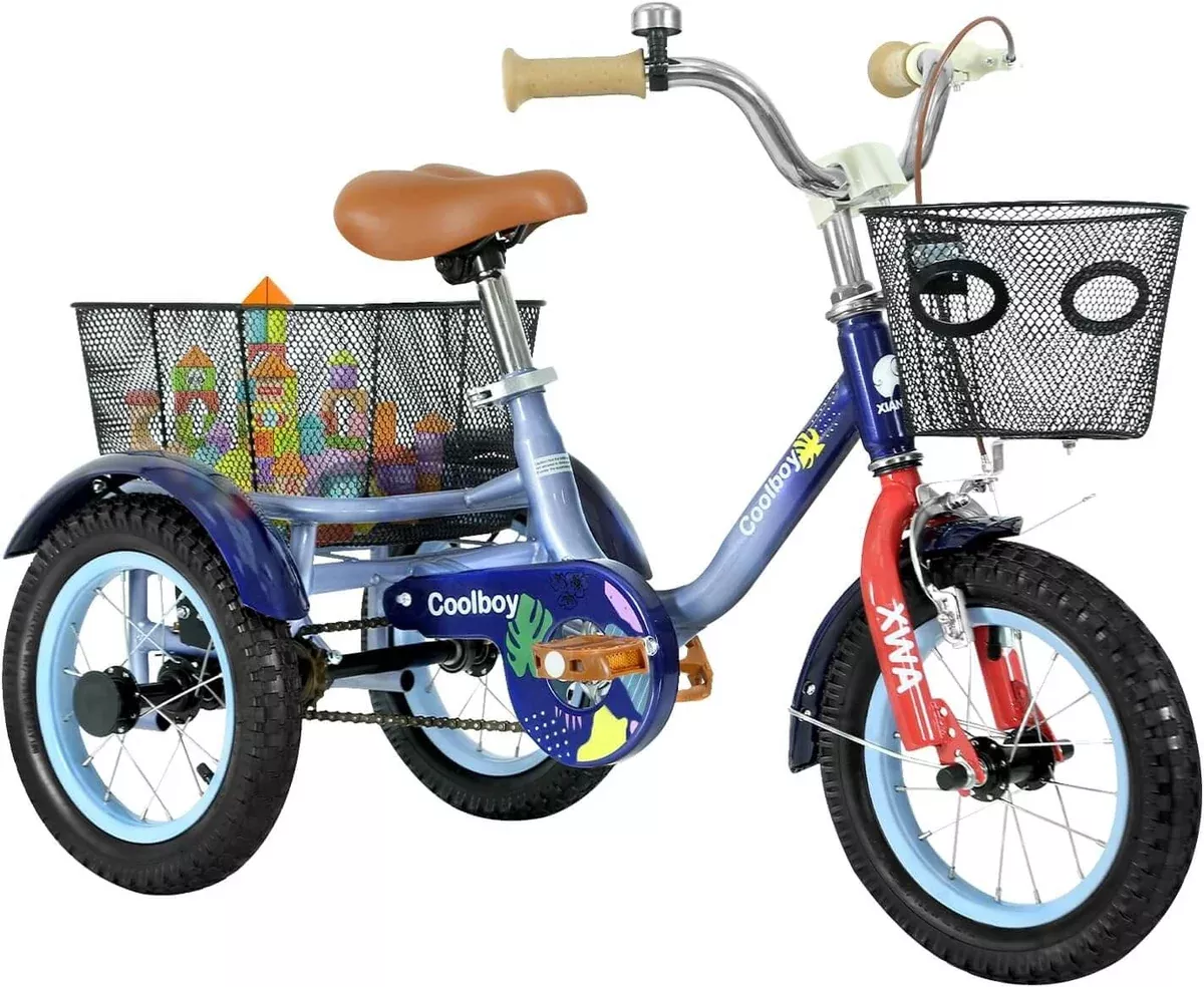 Empylynzar Adjustable Kids' Tricycle, Storage Baskets