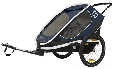Hamax Outback Two Child Trailer w/Recline Blue/White