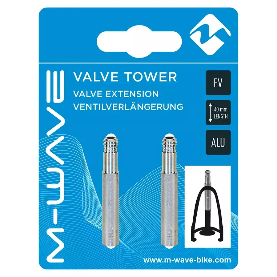 M-Wave 40 mm Valve Extender Silver Pair