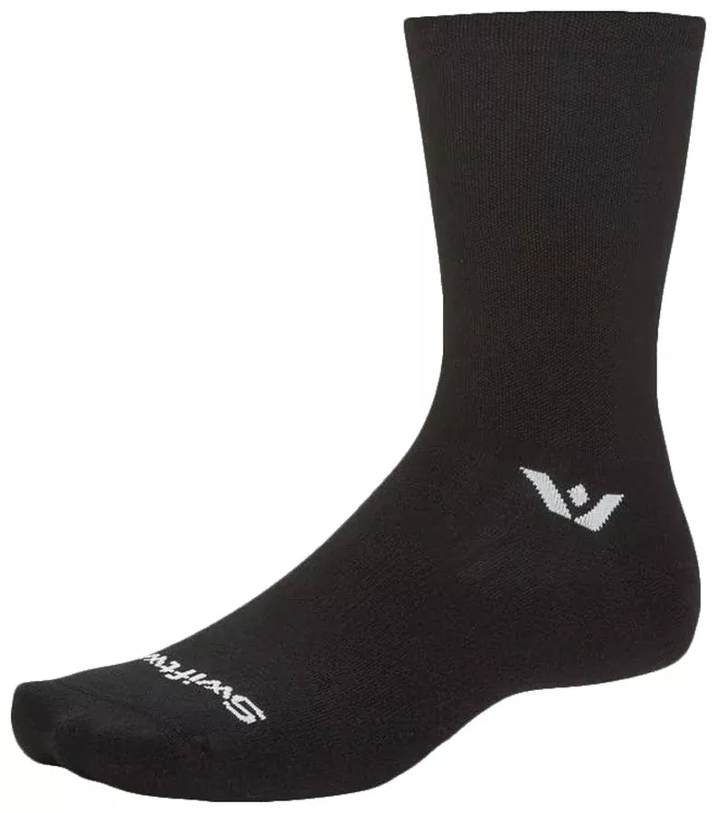 Swiftwick Aspire Quarter Crew Socks - Circuit Black XLarge